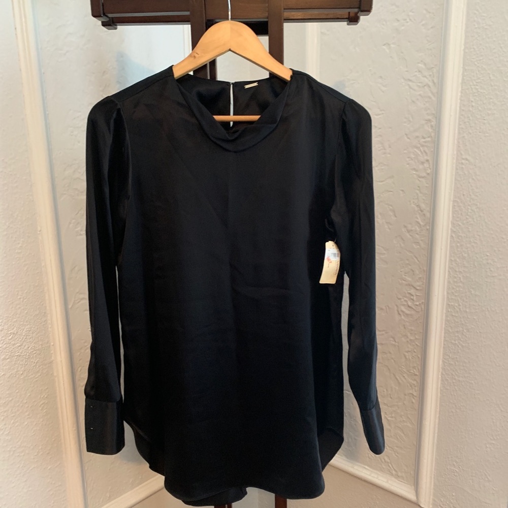 NWT Adam Lippes Silk Long Sleeve Blouse Size Small